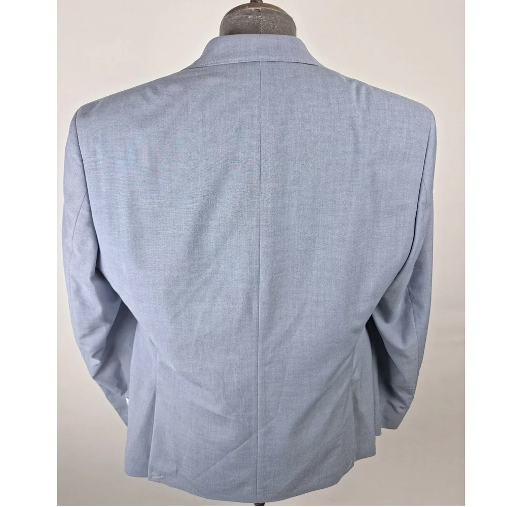 Tayion Montee Holland Sport Coat‎ Mens 40 Short Light Blue Acontour Suit Jacket